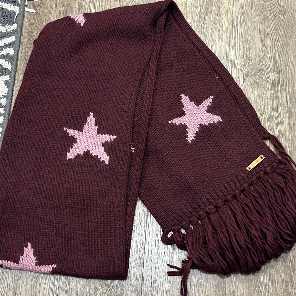 Coach Burgundy Knit Scarf